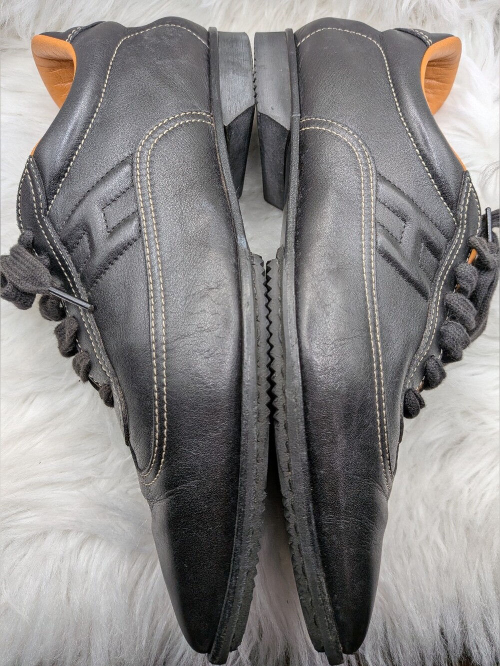 Hermès Men's Black Leather Sneakers – EU 38.5 – 5.5-6US Made in Italy - Picture 11 of 11